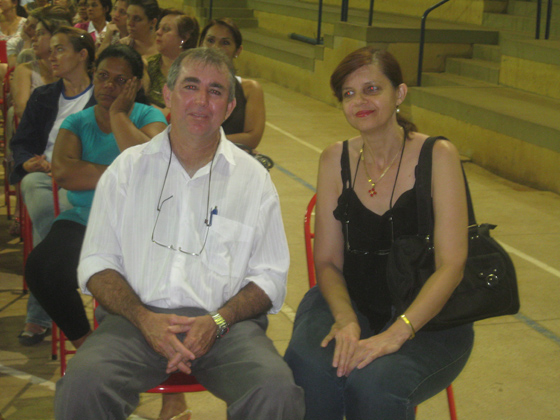 Zinho Cantori, ao lado da esposa professora Ivete, na 1ª Semana de Educação